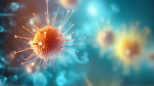 Virus moving close-up. Microbiology and virology concept. High quality 4k footage