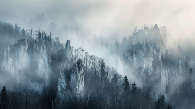 Piatra Secuiului cliffs,  a small limestone range in Trascaului mountains, Apuseni, Transylvania, Romania, accessible from Rimetea or Coltesti village