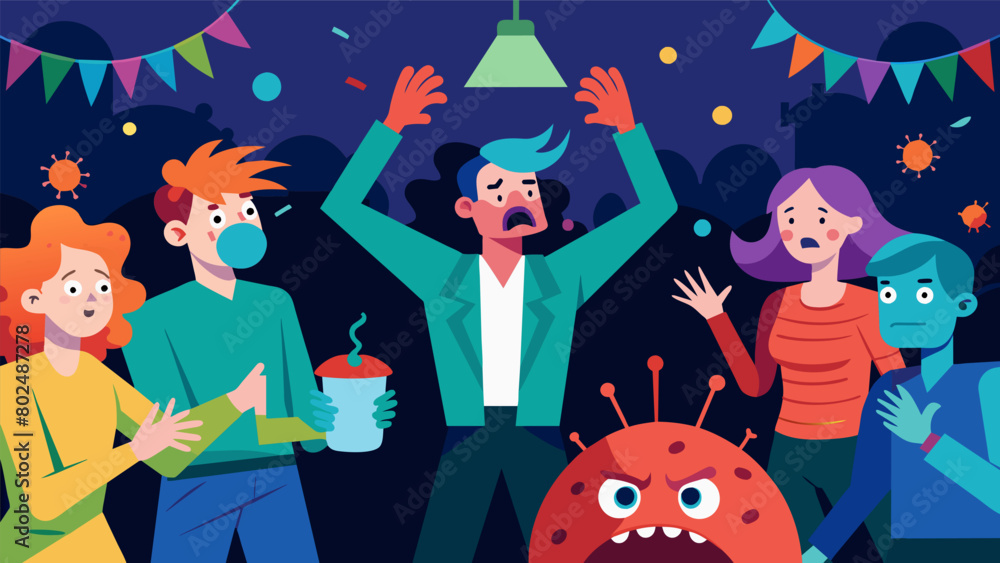Aufkleber the party was like a contagious outbreak with fear and panic spreading from one guest to the next li