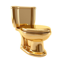 Golden Luxury Toilet Png. Transparent background