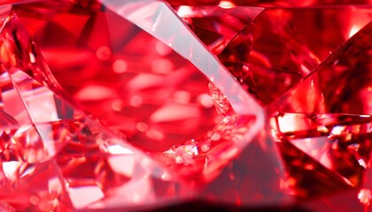 macro photo of red diamond texture with crystal structure