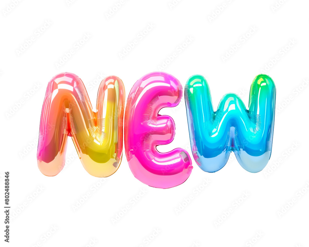 Fototapete photo with inflatable neon multicolored letters 