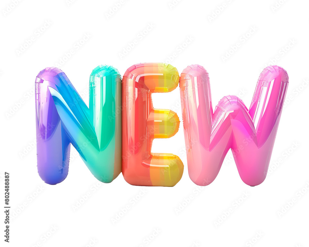 Fototapete photo with inflatable neon multicolored letters 