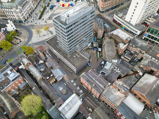 Fototapeta premium Aerial View of Central Nottingham City of England UK. April 26th, 2024