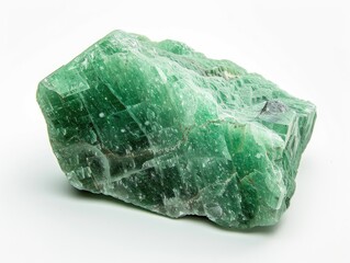Aventurine: Isolated Green Mineral Stone Specimen on White Background, Perfect for Geology
