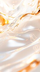 Close-up of liquid made of white and gold,abstract background