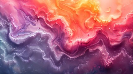 The soft blending of liquid paints creates a beautiful abstraction