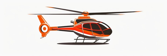 Helicopter logo icon, aircraft symbol, rotorcraft template isolated on white background