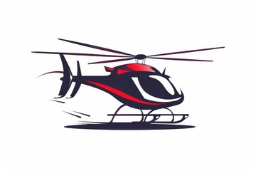 Helicopter logo icon, aircraft symbol, rotorcraft template isolated on white background