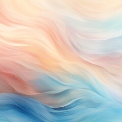 Obraz premium An abstract painting with a soft, pastel color palette Abstract artwork with soft textured waves and agentle pastel