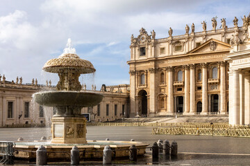 beautiful fountains in Vatican City  - obrazy, fototapety, plakaty