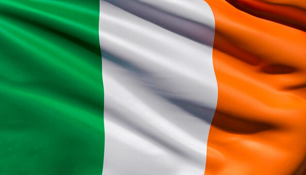 Ireland flag with folds