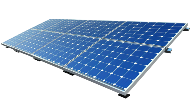 Solar panel isolated on white or transparent background
