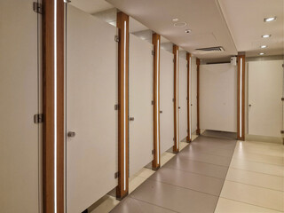 Modern interior of public toilet