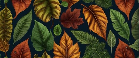 unique and visually stunning seamless pattern of leaves, with a range of styles and variations to choose from