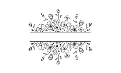Wildflowers Split Monogram vector