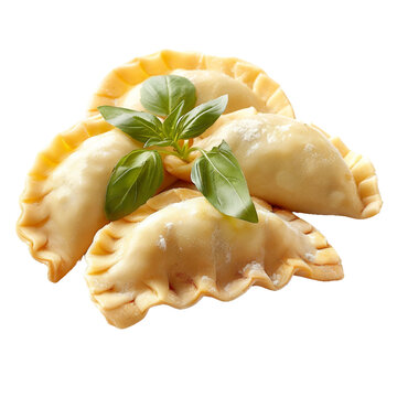 Pierogi, transparent background, isolated image, generative AI