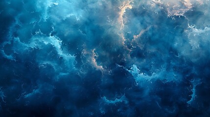 Mystical deep blue ocean waves with subtle glowing lights giving a serene majestic background texture. 