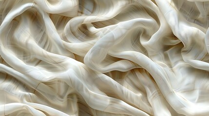 Luxurious beige silk fabric with elegant waves and soft texture patterns perfect for backgrounds or design concepts 