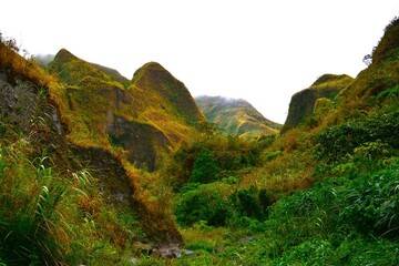 Volcanic features of Mount Pinatubo (1486 m, most notorious for its VEI-6 eruption on June 15,...