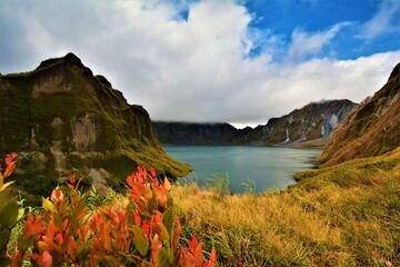 Crater lake of Mount Pinatubo (1486 m, most notorious for its VEI-6 eruption on June 15, 1991), an...