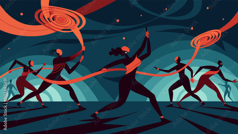 Aufkleber the dancers weave in and out of formation creating a chaotic and menacing display reminiscent of the