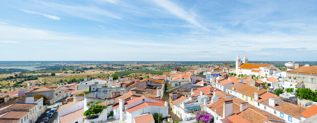 panoramic view of the medieval village of Avis, Alentejo region. Portugal.