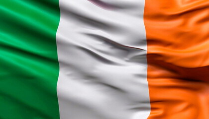 Obraz premium Ireland flag with folds