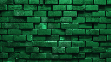 green brick wall