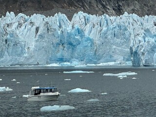 icebergs and glaciers on the arctic ocean in greenland