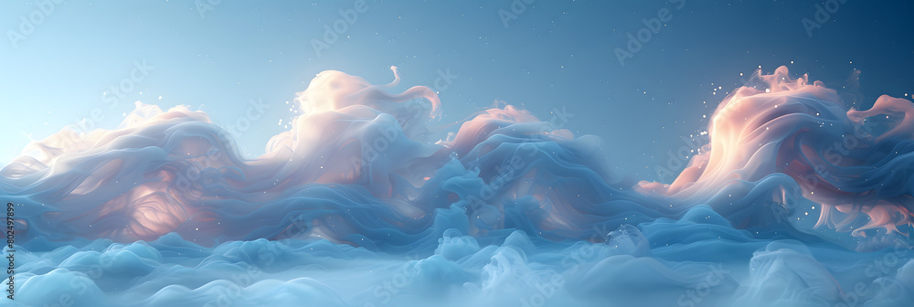Poster cloud-based digital concept with innovative design elements