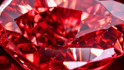 The macro photo of red diamond texture with crystal structure