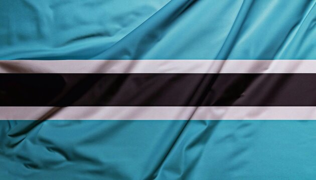 flag of botswana with juicy colors_with pleats with visible satin texture