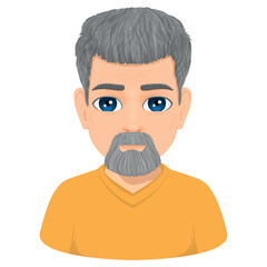 Portrait of charismatic bearded and glasses old man