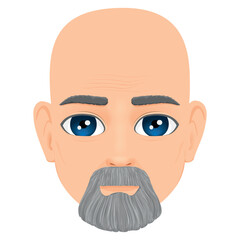 portrait of bald and bearded old man