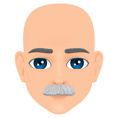 portrait of bald and bearded old man