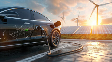 charge of electronic car at charging station