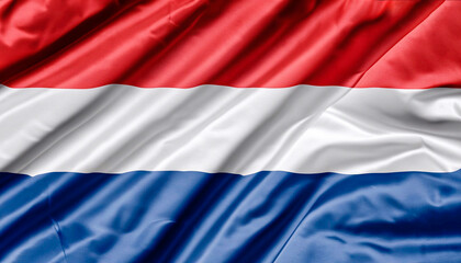 Naklejka premium Netherlands flag with folds