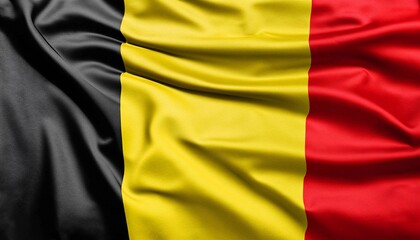 Belgium flag with juicy colors_with pleats with visible satin texture