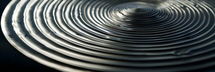 Obraz premium An HD photograph of an intricate geometric design with overlapping circles and squares in metallic silver, resembling a sophisticated artwork