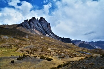 Beautiful mountain landscape in the vicinity of Laguna Viconga as seen from the 