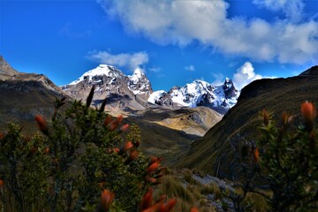 Beautiful mountain landscape in the vicinity of Laguna Viconga as seen from the 