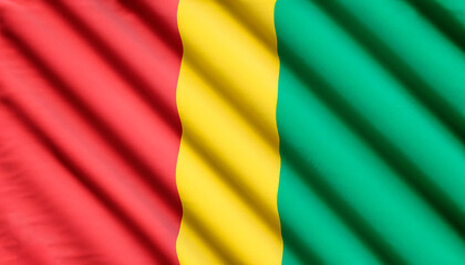 Obraz premium folded flag of Guinea with visible satin texture