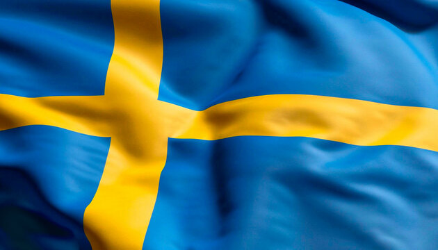 Swedish flag with folds