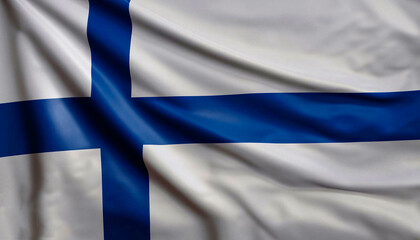 Fototapeta premium Finland flag with folds