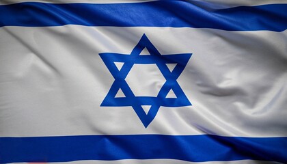 folded flag of Israel with visible satin texture
