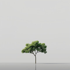 Lone tree on minimalist background
