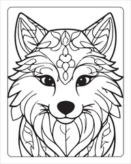 Wolf Coloring Pages, Wolf illustration, wolf art, Black and white