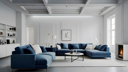 Fototapeta premium Modern Living Room Interior Design, ai generated