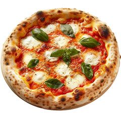 Pizza Margherita, transparent background, isolated image, generative AI